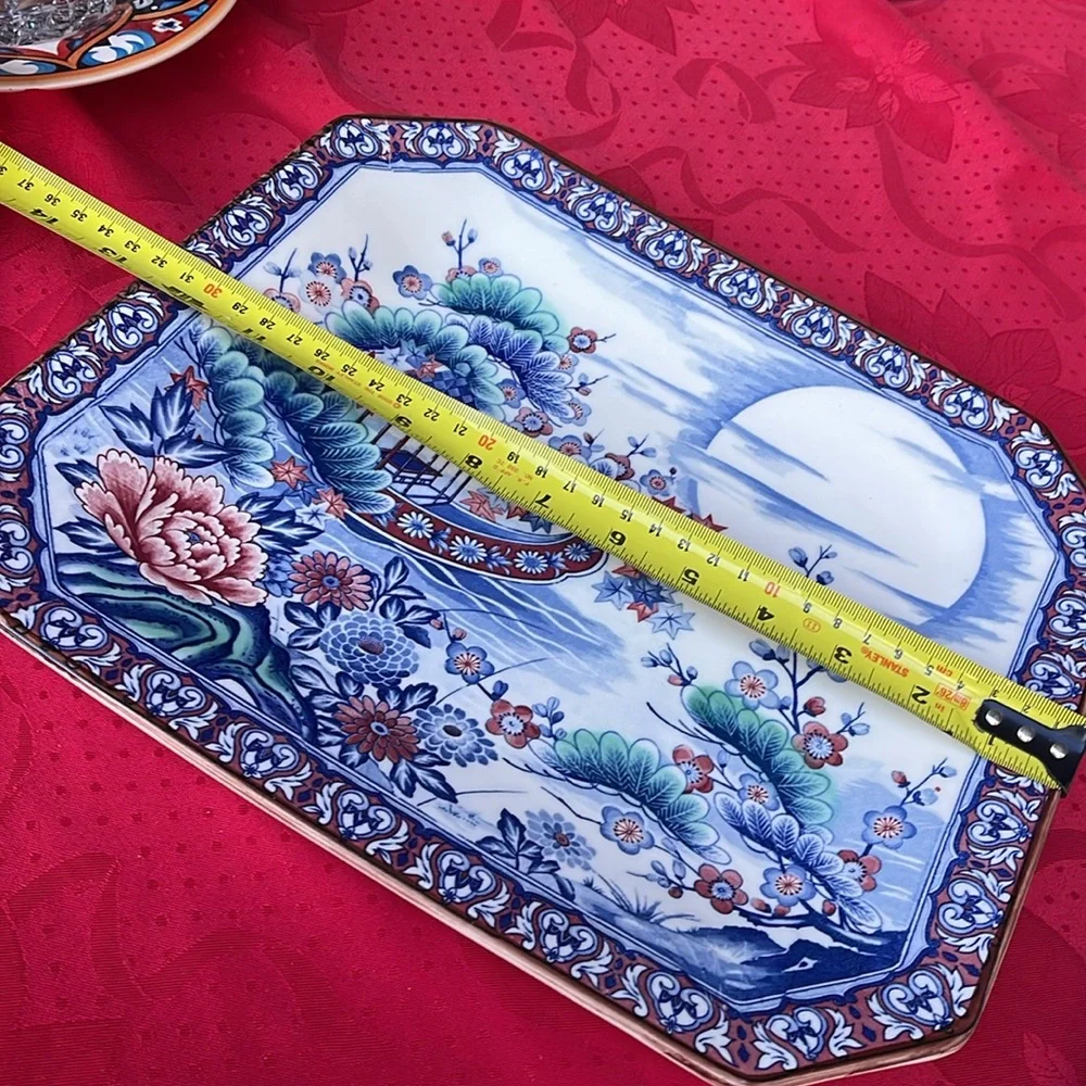 Elegant Vintage Japanese Blue and White Porcelain Plate